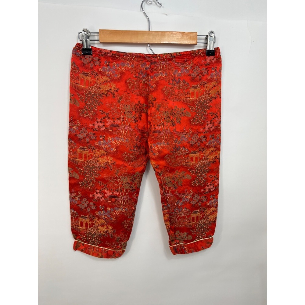 Unbranded Orange Gold Trim Chinese Pants - Handmade  Kids Toddler‎ Youth